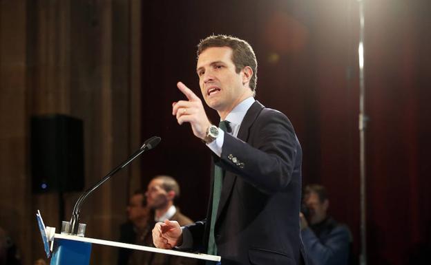 Pablo Casado, durante su intervención en Oviedo.