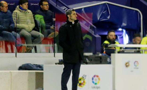 Ernesto Valverde, durante el partido ante el Levante.