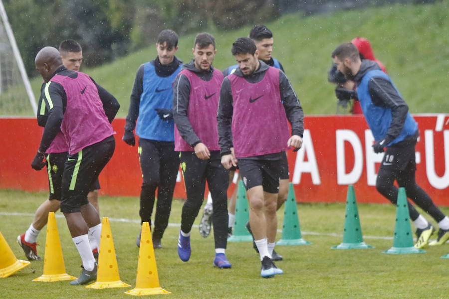Los rojiblancos preparan su partido ante el Alcorcón