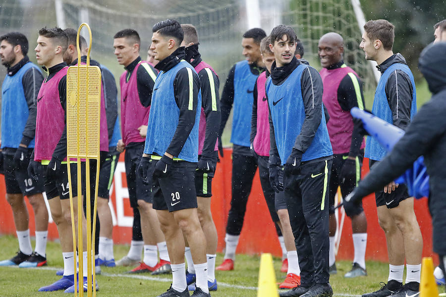 Los rojiblancos preparan su partido ante el Alcorcón