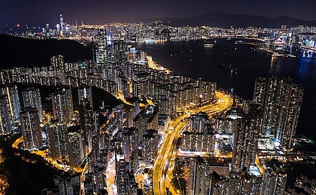 Vista aérea de Hong Kong 