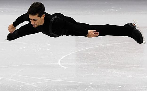 Javier Fernández, durante su interpretación de 'Malagueña' en el Europeo de Minsk. 