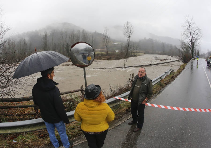 Las inundaciones por la crecida de este río, además del Caudal, causó estragos en las cuencas asturianas.