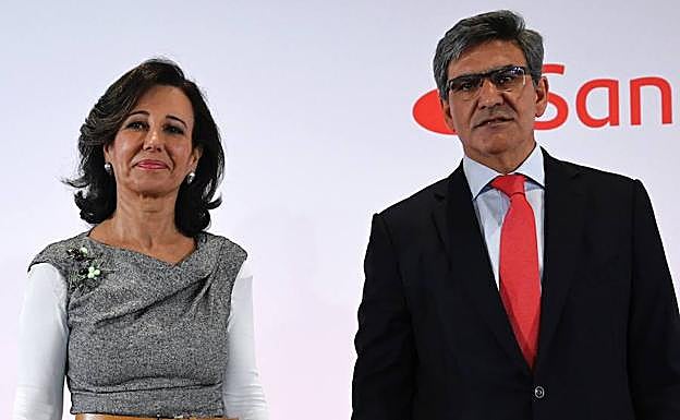 La presidenta del Santander, Ana Botín, y el consejero delegado, José Antonio Álvarez. 