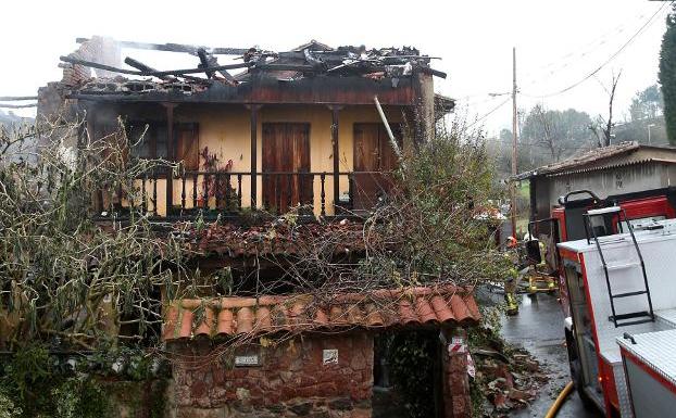 La casa incendiada en Las Segadas el 12 de enero. 