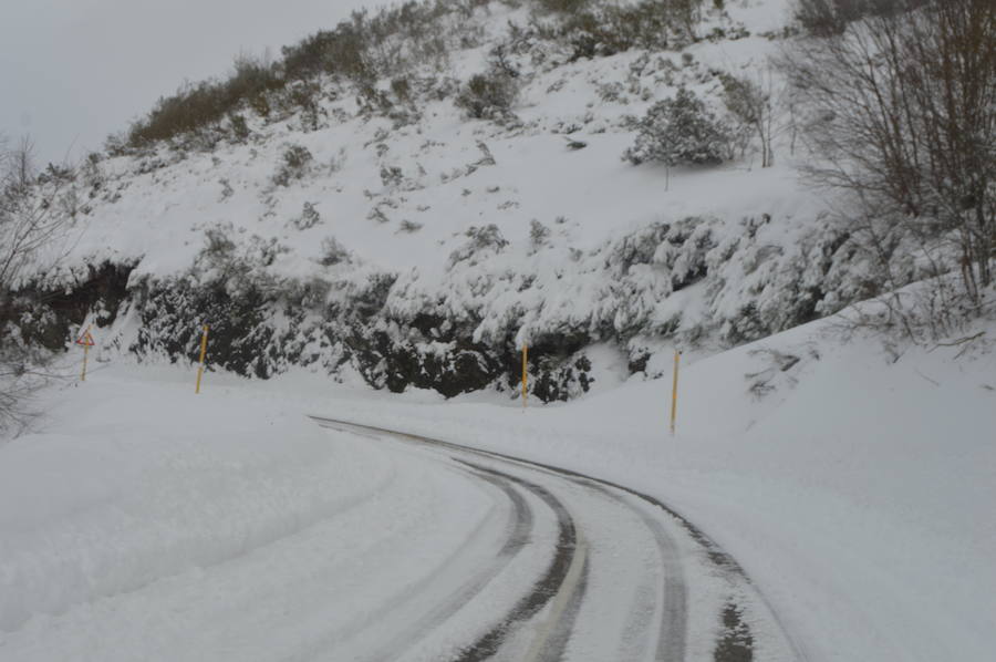 El paso de la borrasca 'Helena' ha obligado a cerrar el puerto de Leitariegos dodne la nieve alcanzó un metro de espesor en su zona más alta