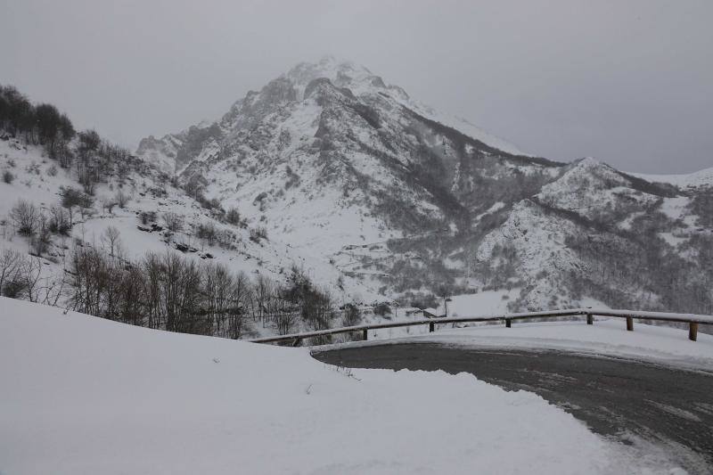 Las intensas nevadas que está dejando la borrasca 'Helena' a su paso por Asturias está complicando mucho la circulación por carretera, en especial, en los puertos de montaña. De hecho, se ha llegado a restringir el paso de camiones por Pajares y el Huerna y varios altos se han cerrado a todo tipo de vehículos. La nieve ha llegado incluso a la capital asturiana, que ha amanecido bajo un manto blanco. En otros puntos de la región, como Gijón, ha sido el granizo lo que ha cubierto de blanco las calles.