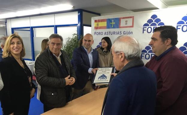 Álvaro Muñiz, durante el acto de presentación de avales para presidir Foro Gijón. 