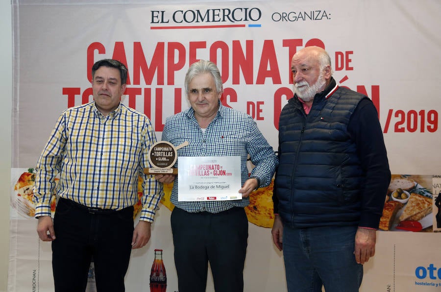El concurso de tortilllas de EL COMERCIO ya tiene los ganadores de esta última edición. Café Ronaike se lleva el primer premio en la categoría de Tortilla tradicional' y cafetería Europa es el ganador de la 'Tortilla con'
