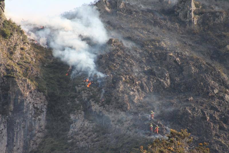 Fotos: Así trabaja la UME en el incendio de Llordón, en Cangas de Onís