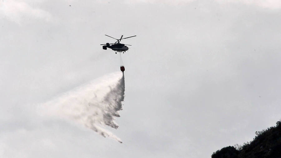 Salas ha sido el concejo que más ha sufrido las consecuencias de unos incendios cuya labor de extinción se complicaba debido al viento.