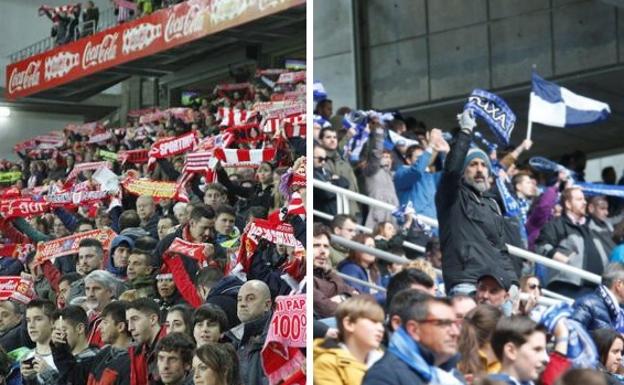 Sporting - Real Oviedo | Los aficionados vibran antes del derbi