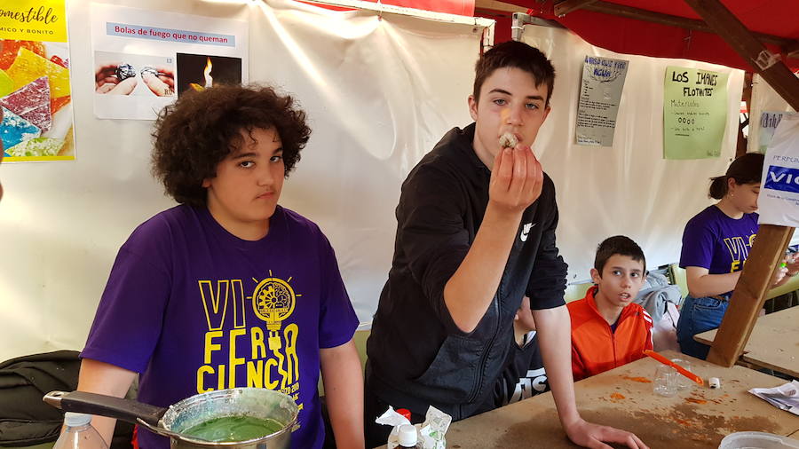 Un centenar de experimentos se pueden ver en la sexta Feria de la Ciencia que cada año organiza el Instituto naviego Galileo Galilei, y en la que han querido impulsar el papel de la mujer en la ciencia.