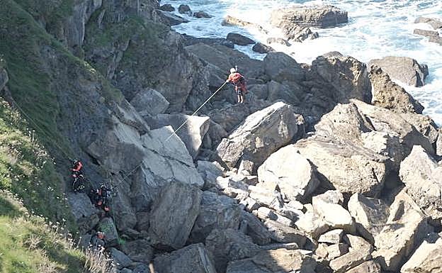 Un momento del rescate.