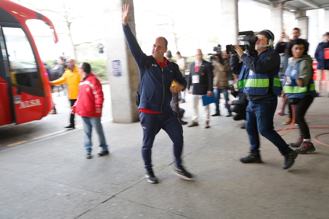 Los sportinguistas, animados antes del partido más esperado.