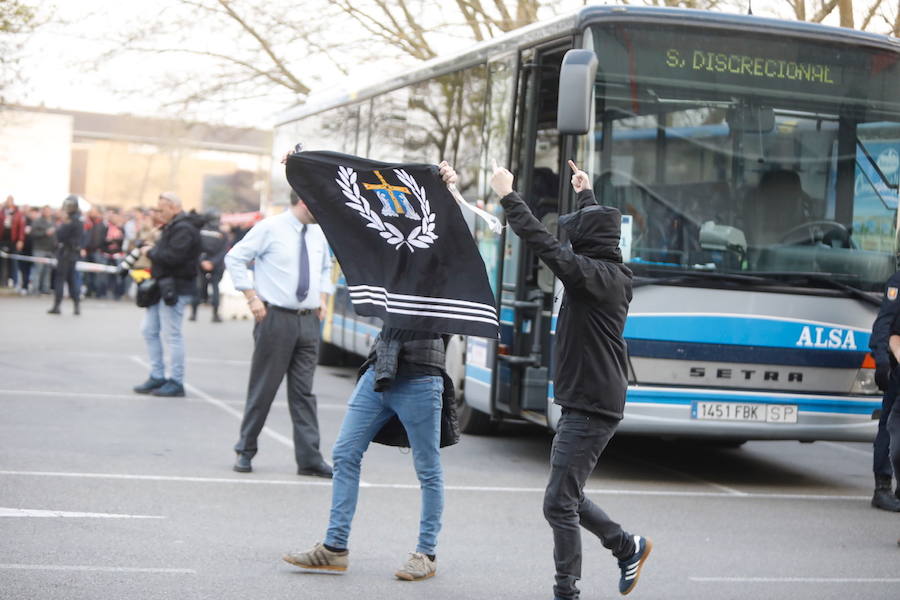 Los sportinguistas, animados antes del partido más esperado.