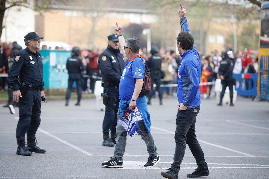 Los sportinguistas, animados antes del partido más esperado.