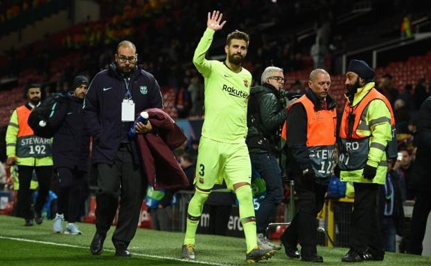 Gerard Piqué, tras el partido en Old Trafford.