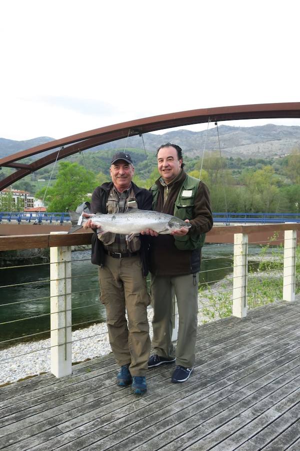 El afortunado pescador que lo echó a tierra, a cebo natural, fue el ovetense Fernando López Castro