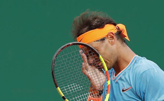 Nadal se lamenta durante el partido contra Fognini.