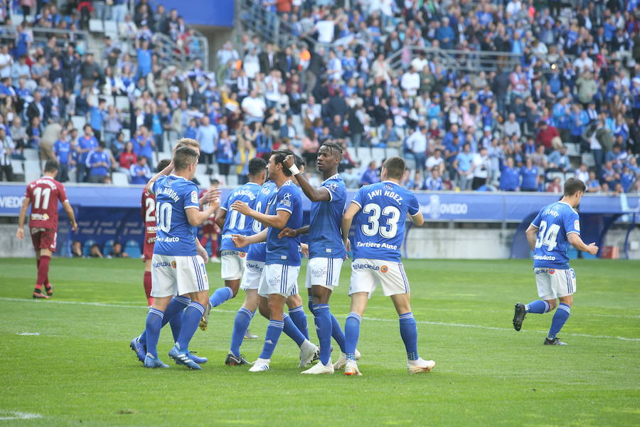 El equipo azul empató en el Carlos Tartiere y dejó escapa tres puntos que le mantienen noveno en la clasificación de Segunda División