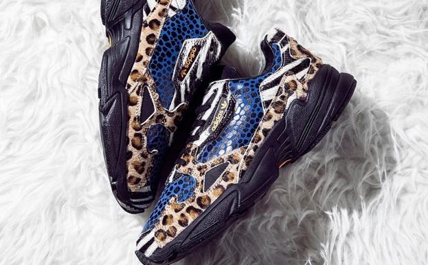 Las nuevas adidas Originals Falcon con doble animal print.