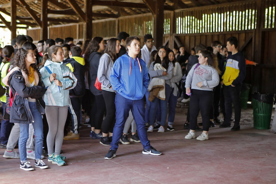 Casi 500 alumnos de secundaria de doce centros de la ciudad en los que se imparte el asturiano formaron parte de la iniciativa, en su XVI edición, desarrollada en el Muséu del Pueblu d'Asturies 