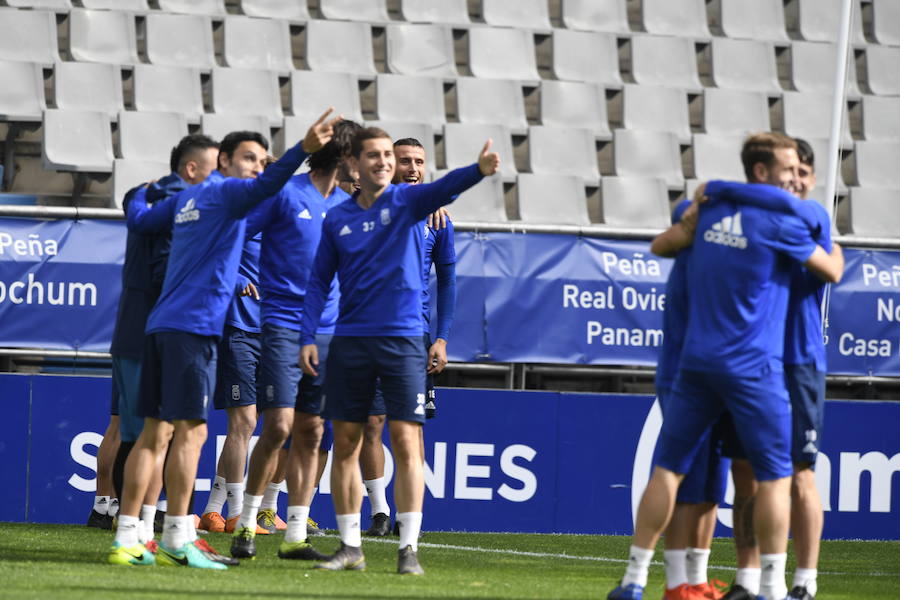 El Oviedo se entrena a puerta cerrada pensando en el Almería