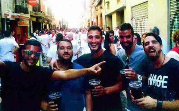 Los cinco miembros de 'La Manada' en los Sanfermines de 2016.