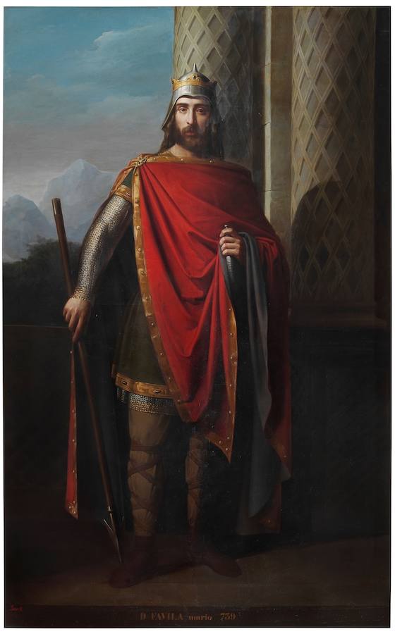 ‘Favila’, óleo de Carlos María Esquivel y Rivas pintado hacia 1843 que forma parte de los depósitos del Museo de Covadonga.