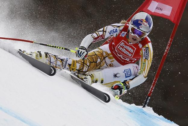 La esquiadora, en pleno descenso en el Mundial 2012. 