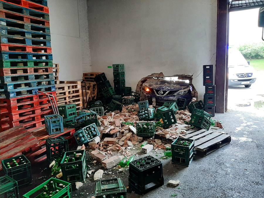 Estado en el que quedó la pared del llagar