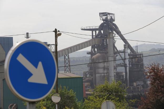 Uno de los altos hornos de Arcelor en Avilés. 