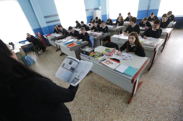 Una clase en el San Luis de Pravia. 