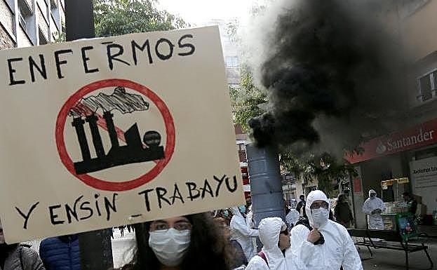 Manifestación contra de la polución que recorrió Gijón en mayo. 