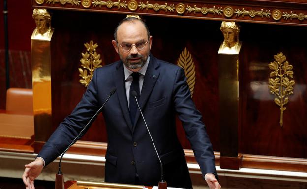 El primer ministro, Édouard Philippe, duante su intervención en la Asamblea Nacional.