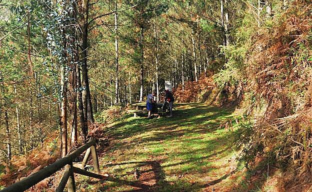 Poco antes de llegar a Calleras encontramos esta mesa de descanso.