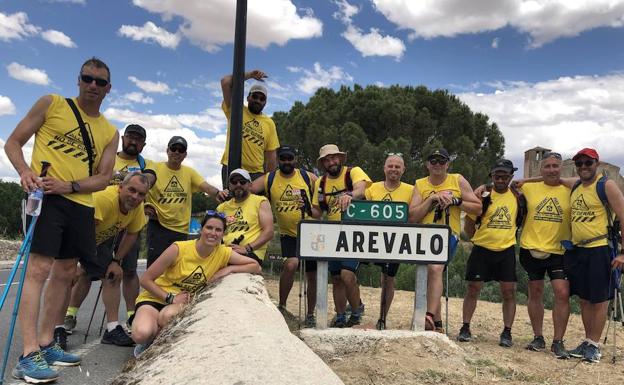 Trabajadores de Alcoa, al final de la octava etapa en Arévalo.