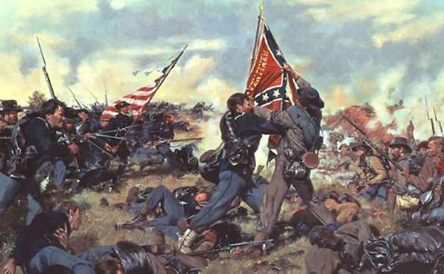 Cuadro 'Fight for the Colors' de Don Troiani, famoso ilustrador de la guerra de Secesión. 