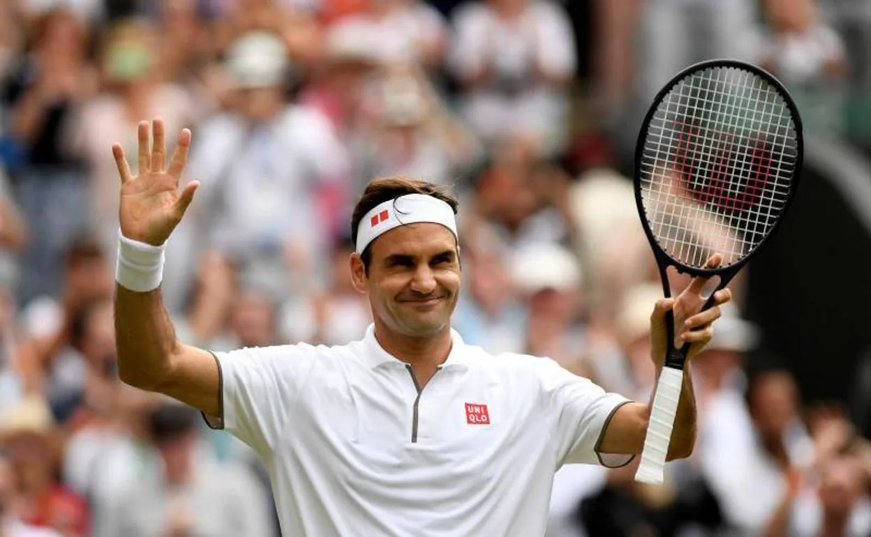 Roger Federer, contento tras la victoria.