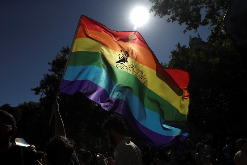 Miles de personas han participado en la manifestación del Orgullo LGTBI en Madrid, una cita reivindicativa y festiva que este año ha rendido homenaje a los pioneros del movimiento.