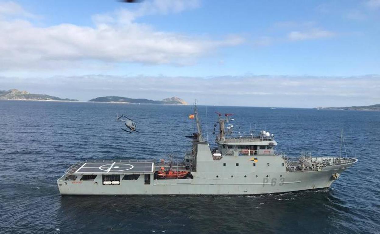 El patrullero oceánico 'Arnomendi', durante una misión de vigilancia e inspección pesquera. 