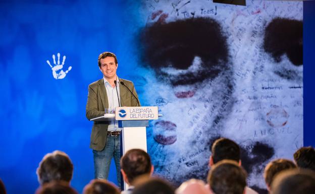 Pablo Casado, este sábado durante un acto del PP en Vitoria.