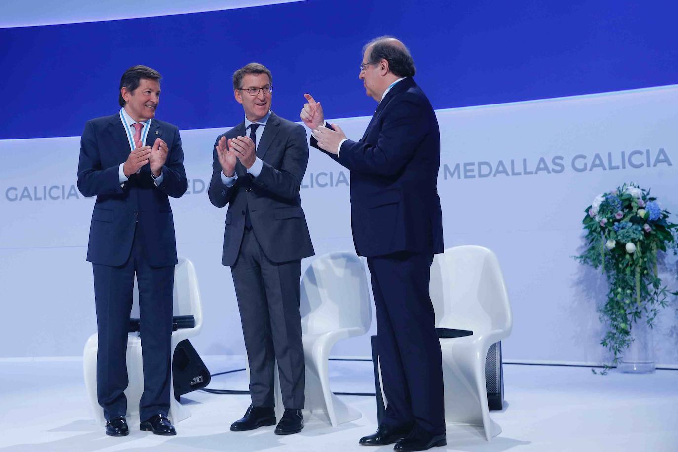 El expresidente del Principado Javier Fernández fue homenajeado este mediodía en Galicia por el gobierno de Núñez Feijóo.