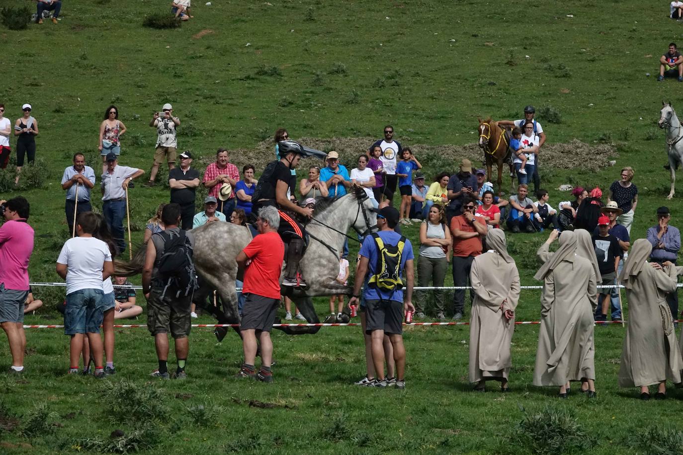 La Fiesta del Pastor volvió a congregar a numerosos curiosos y participantes en los pastos de los Lagos de Covadonga donde el mundo rural de Picos de Europa celebra una jornada festiva y reivindicativa. 