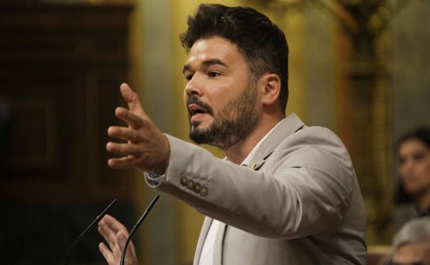 El diputado de ERC, Gabriel Rufián, durante su intervención.