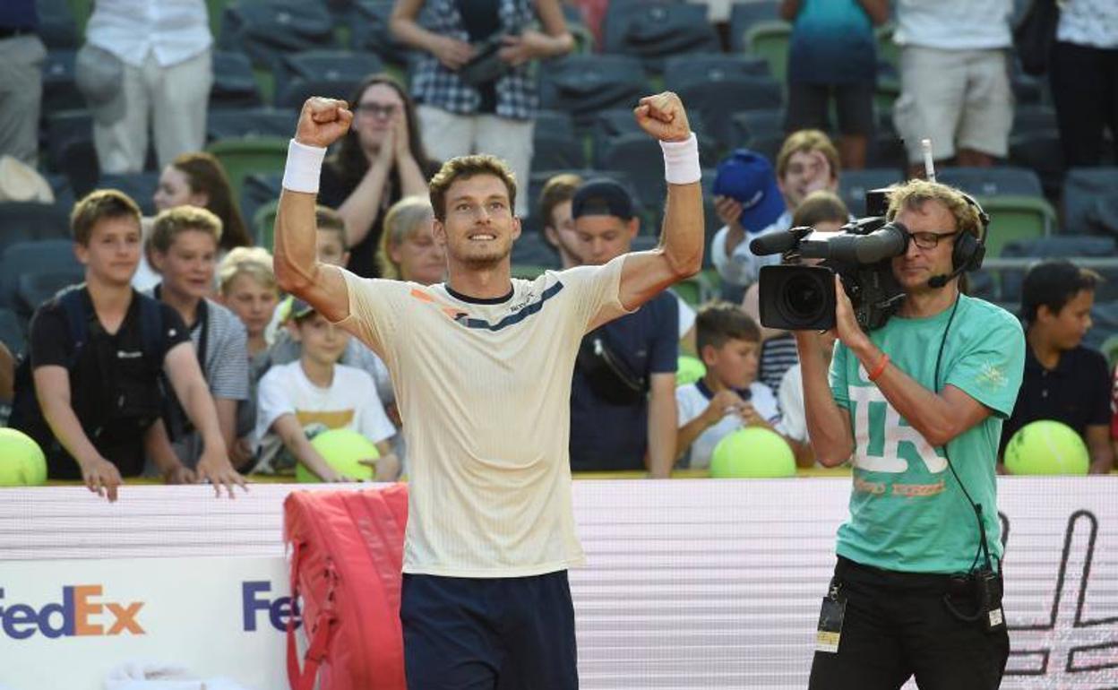 Pablo Carreño celebra el triunfo en Hamburgo. 