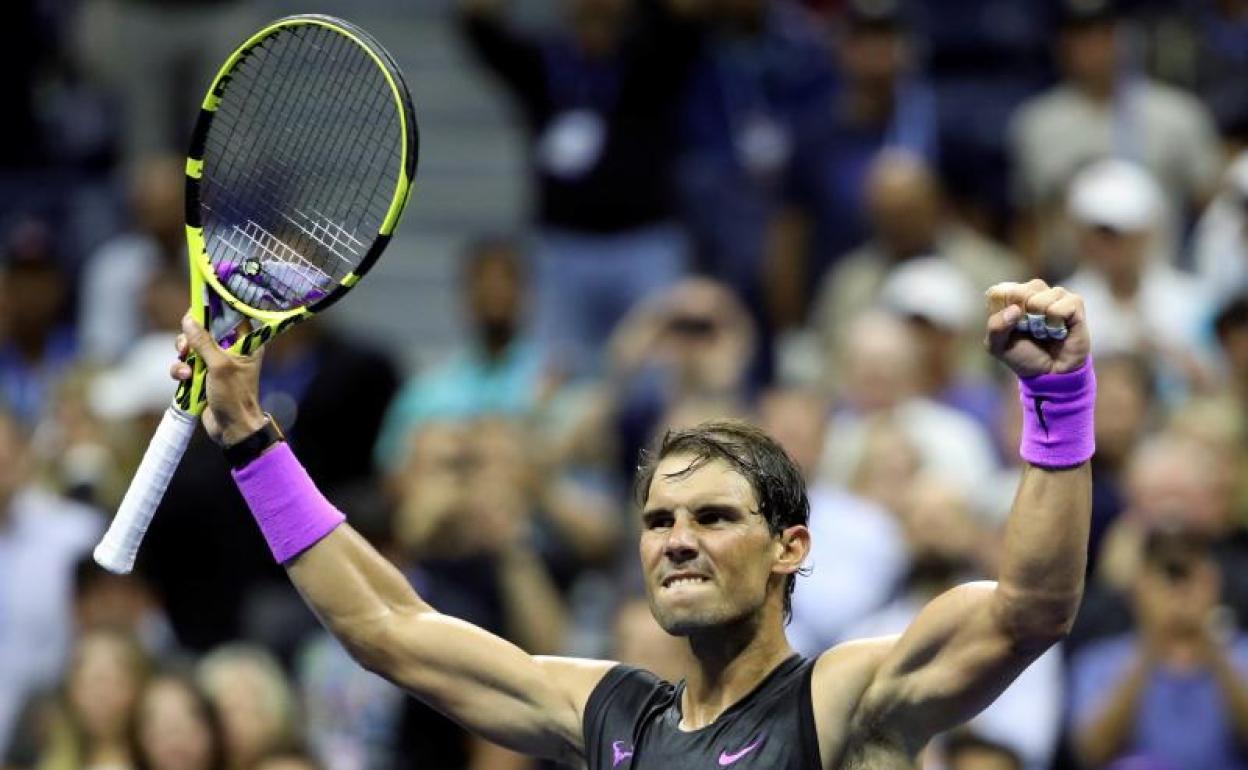 Rafa Nadal, celebrando con furia su victoria ante Millman.