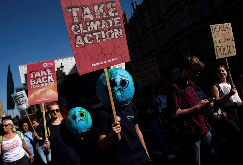 Protestas en Londres contra el cambio climático.