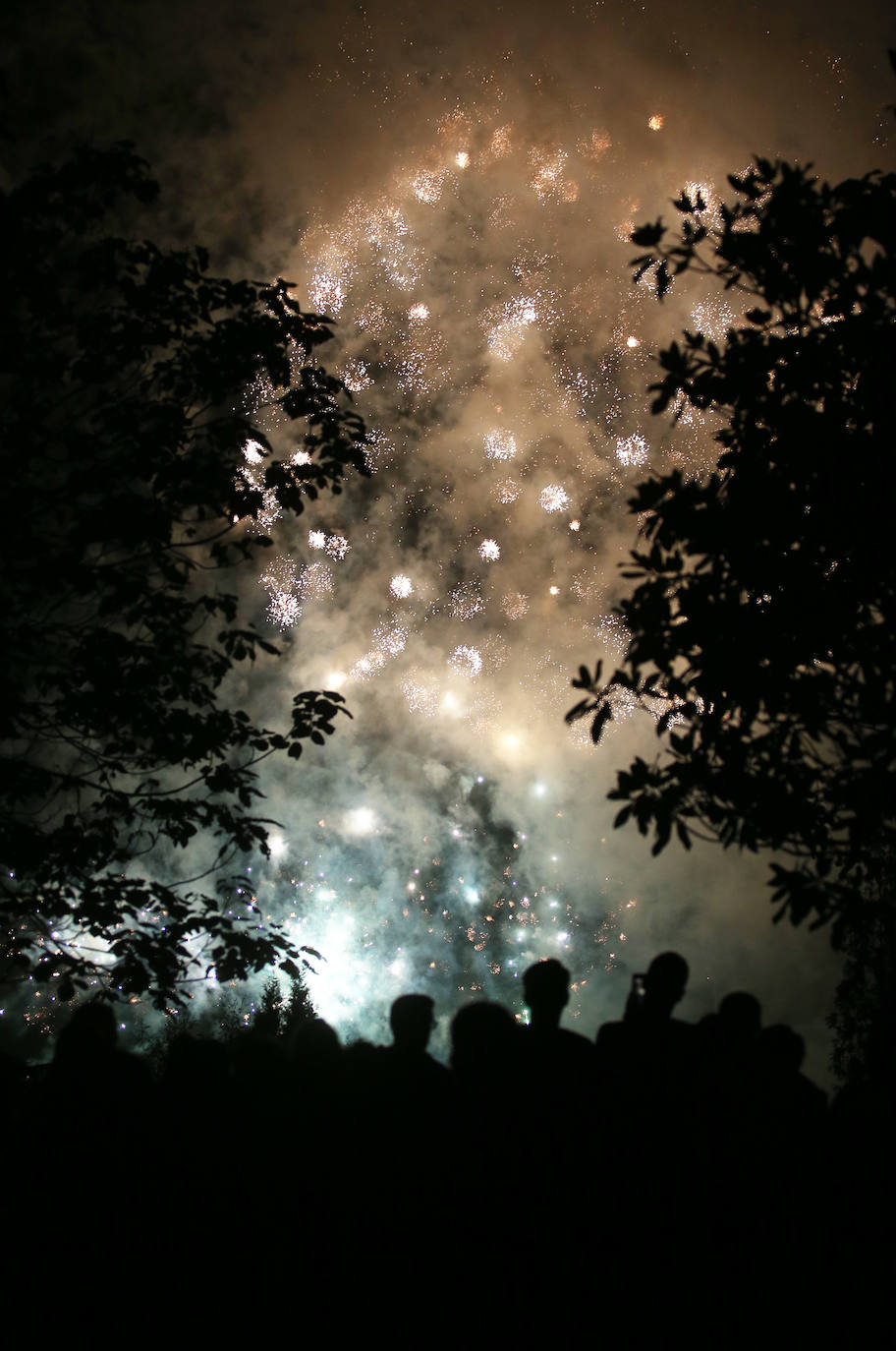 Miles de ovetenses acudieron al parque de Invierno para cumplir con la tradición y disfrutar a medianoche de 4.327 unidades de pirotecnia.
